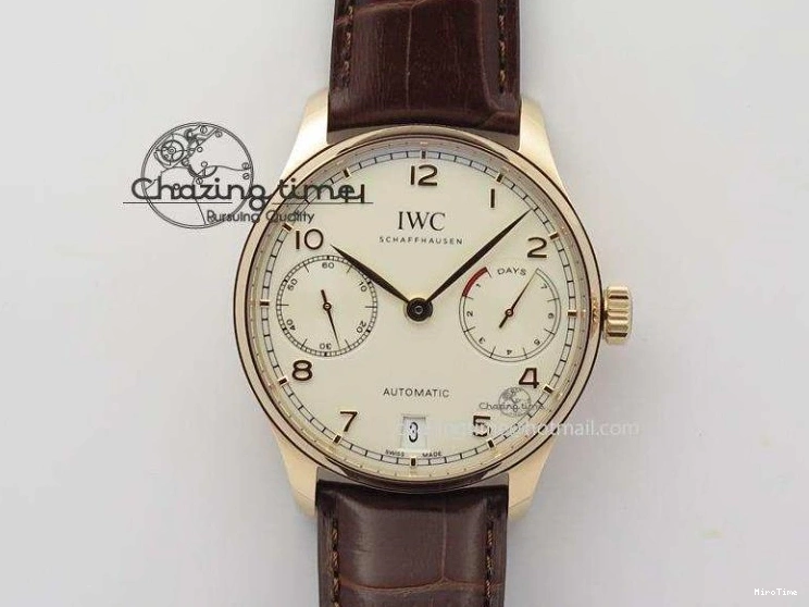 MIROTIME 0111 Cozy Portuguese Tourbillon IW5463 SS ZF Best Edition White Dial Blue Hands on Blue Leather Strap 7172